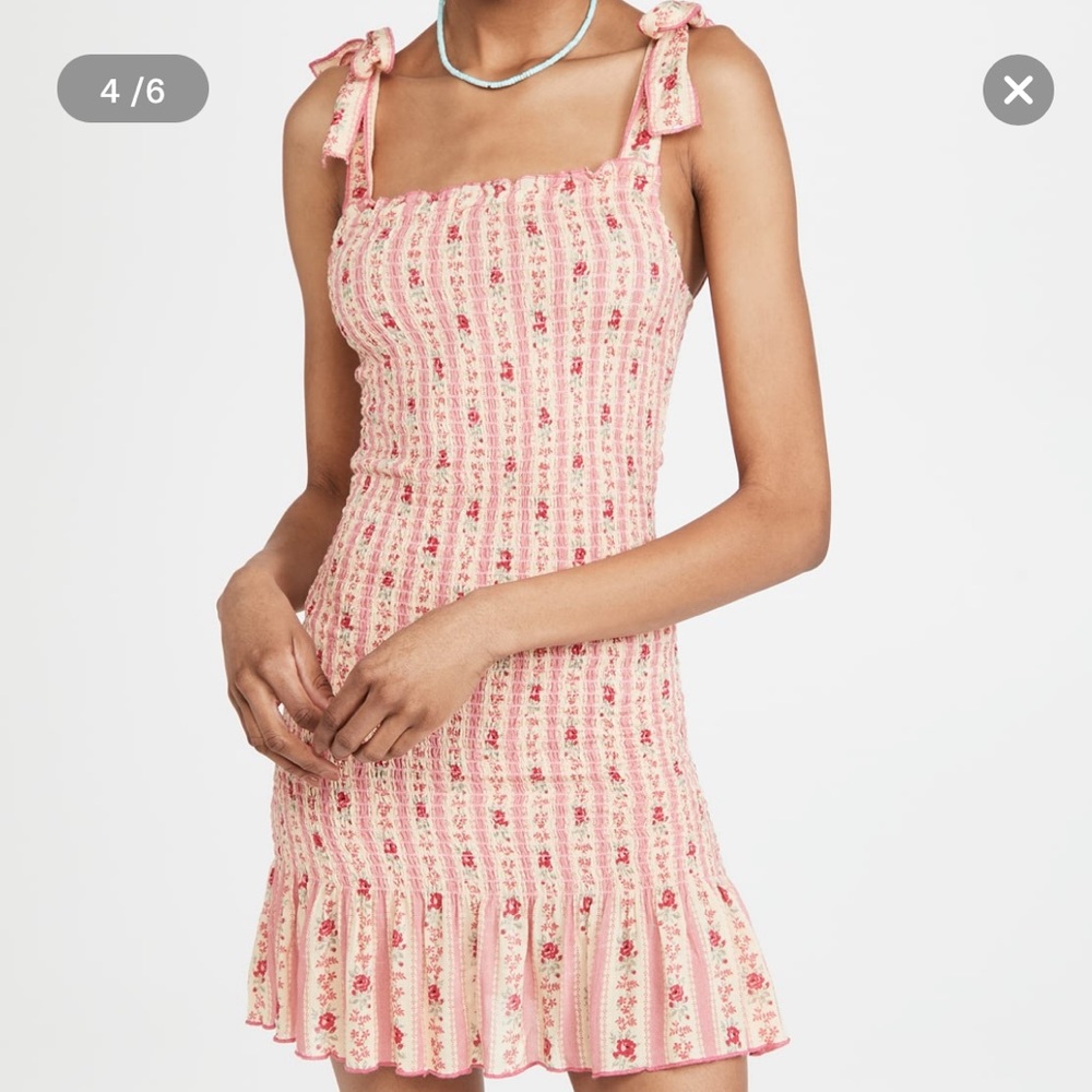 Playa Lucila Tie Shoulder Smocked Dress